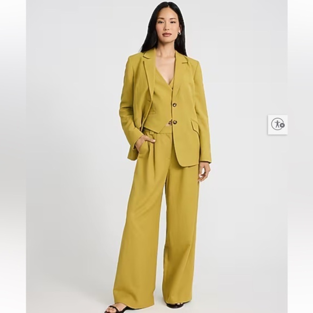 NWT Express Linen-Blend Two Button Relaxed Blazer and Matching Trousers